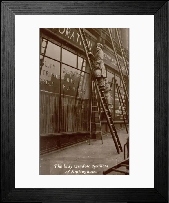 Framed Print : Women Work WW1 Window Cleaners Framed Print : Women Work WW1 Window Cleaners