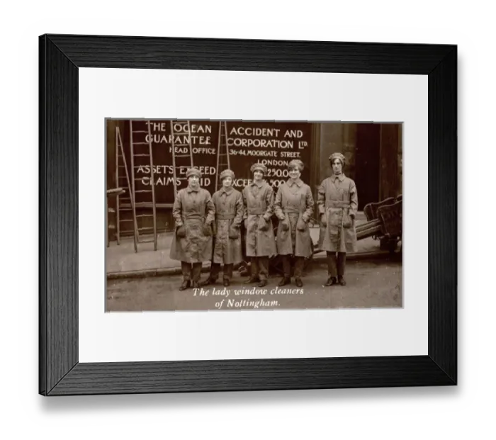 Framed Print : Women Work WW1 Window Cleaners Framed Print : Women Work WW1 Window Cleaners
