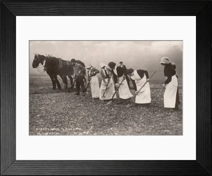 Framed Print : Women Work the Land WW1 Framed Print : Women Work the Land WW1