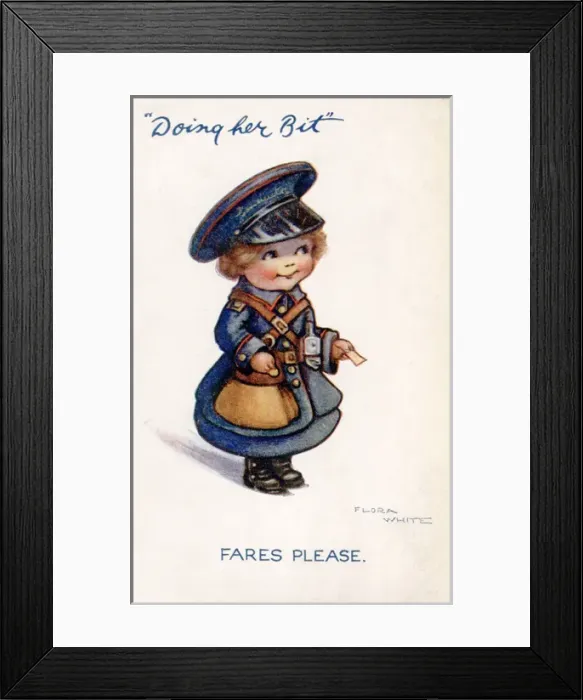 Framed Print : Women WW1 Bus Conductress Framed Print : Women WW1 Bus Conductress