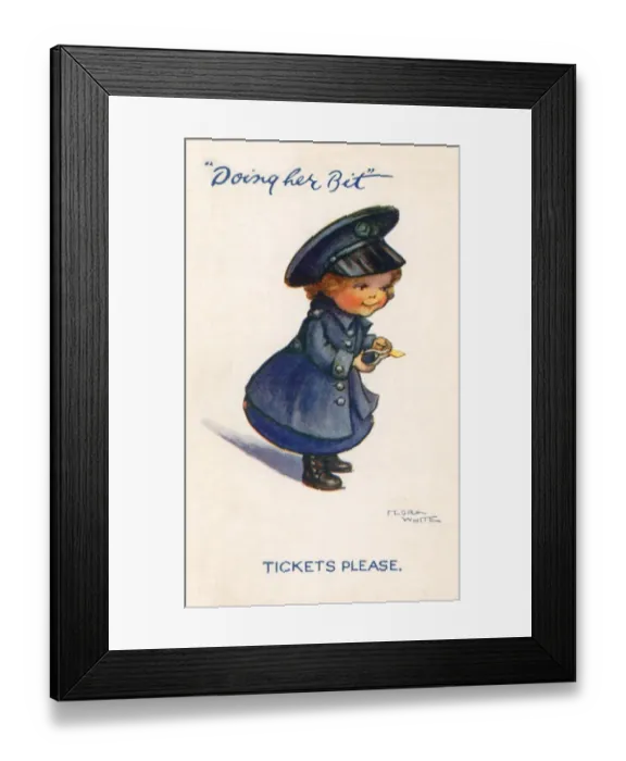 Framed Print : Womens War Work WW1 Ticket Collector Framed Print : Womens War Work WW1 Ticket Collector
