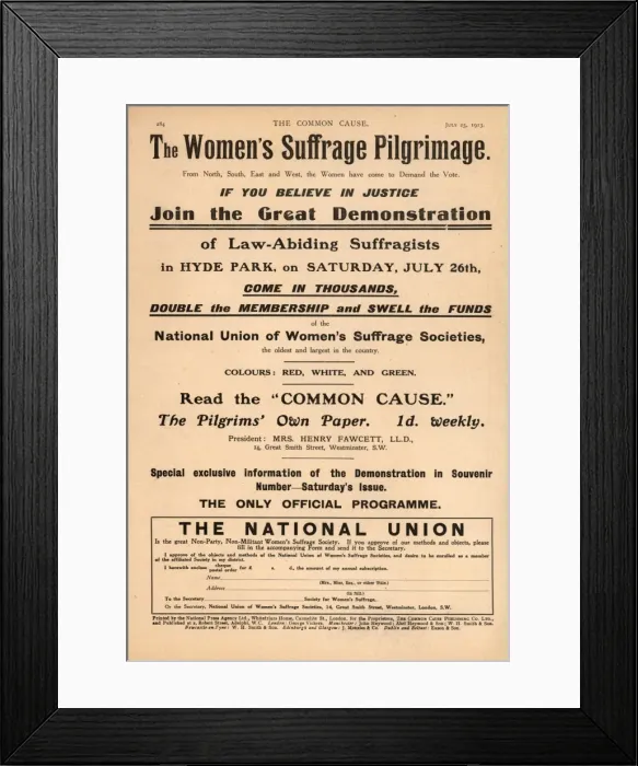 Framed Print : Suffrage Pilgrimage NUWSS 1913 Framed Print : Suffrage Pilgrimage NUWSS 1913