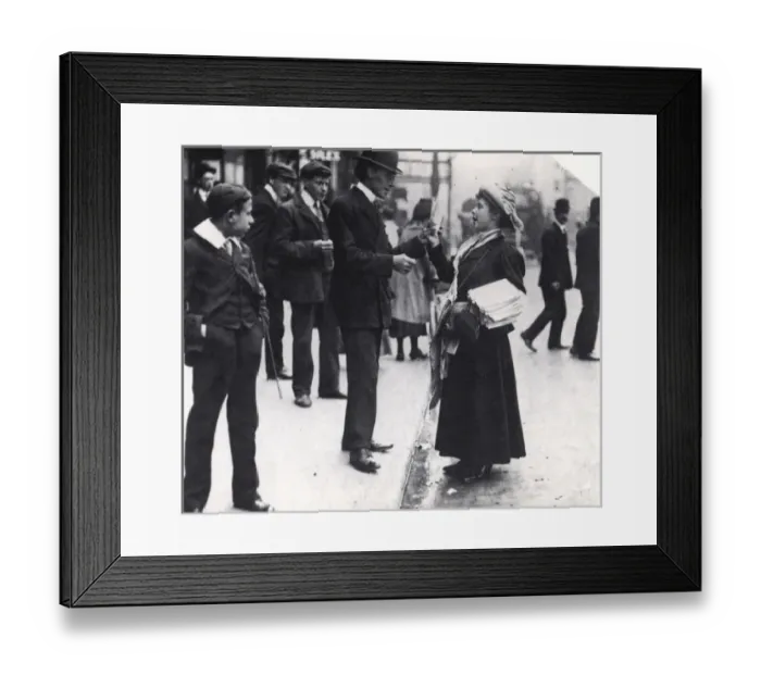 Framed Print : Suffragette Mary Phillips Selling Votes for Women Framed Print : Suffragette Mary Phillips Selling Votes for Women