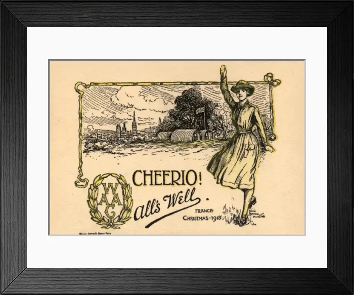 Framed Print : Women WW1 WaC Christmas Card Framed Print : Women WW1 WaC Christmas Card