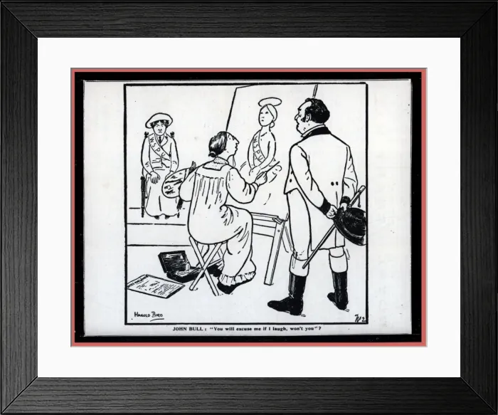 Framed Print : Anti-Suffrage Cartoon Portrait Framed Print : Anti-Suffrage Cartoon Portrait
