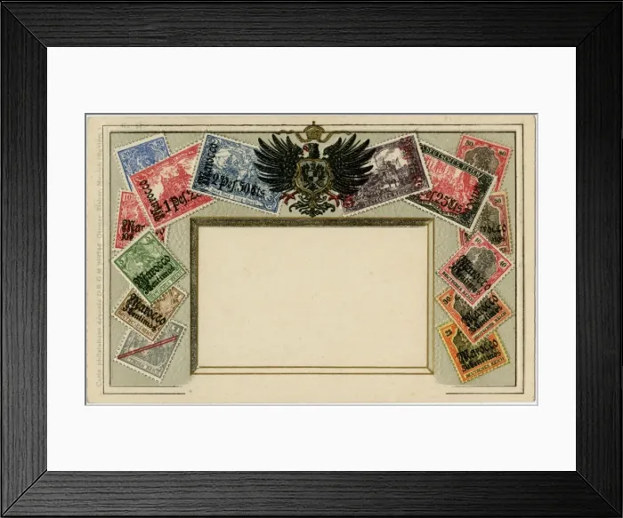 Framed Print : Stamp Card produced by Ottmar Zeihar - German Morocco Framed Print : Stamp Card produced by Ottmar Zeihar - German Morocco