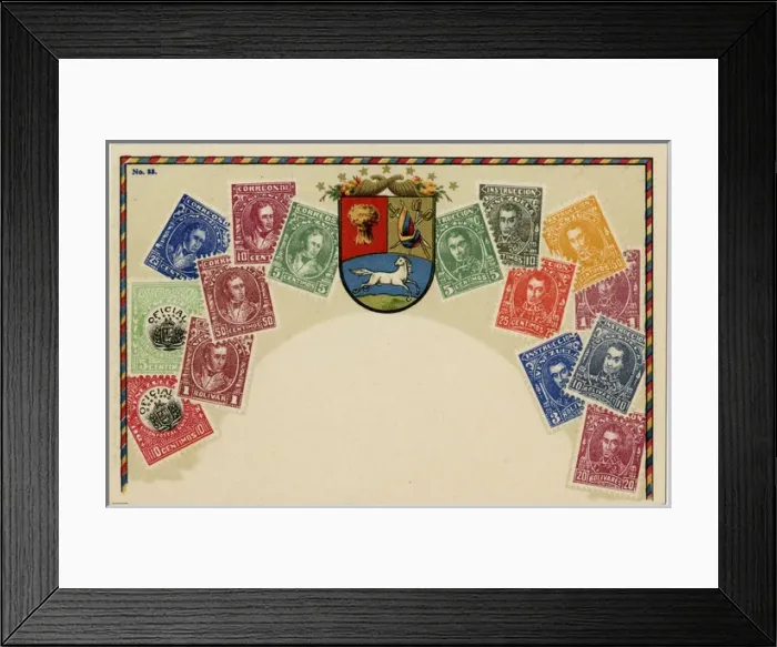 Framed Print : Stamp Card produced by Ottmar Zeihar - Venezuela Framed Print : Stamp Card produced by Ottmar Zeihar - Venezuela