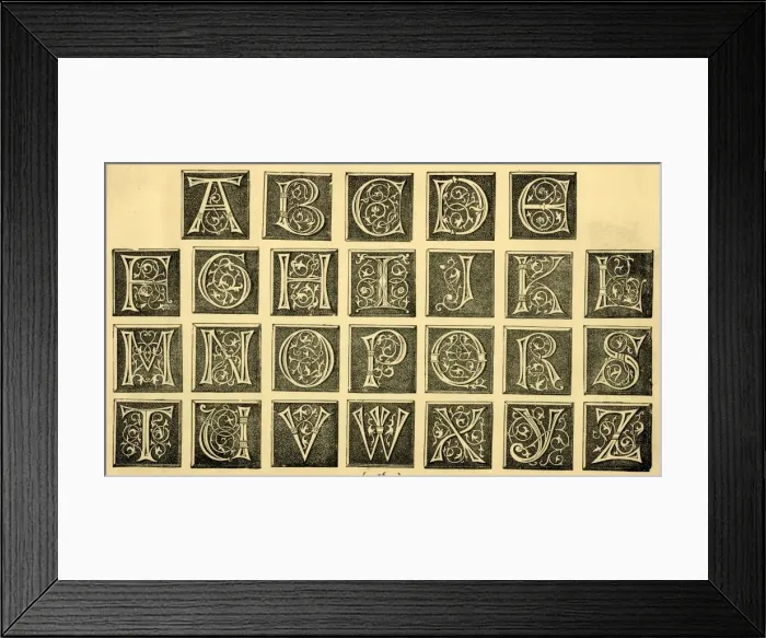 Framed Print : Swirl block initial capitals A-Z Framed Print : Swirl block initial capitals A-Z