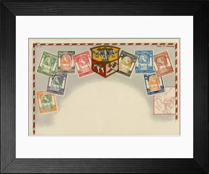 Framed Print : Stamp Card produced by Ottmar Zeihar - Thailand Framed Print : Stamp Card produced by Ottmar Zeihar - Thailand