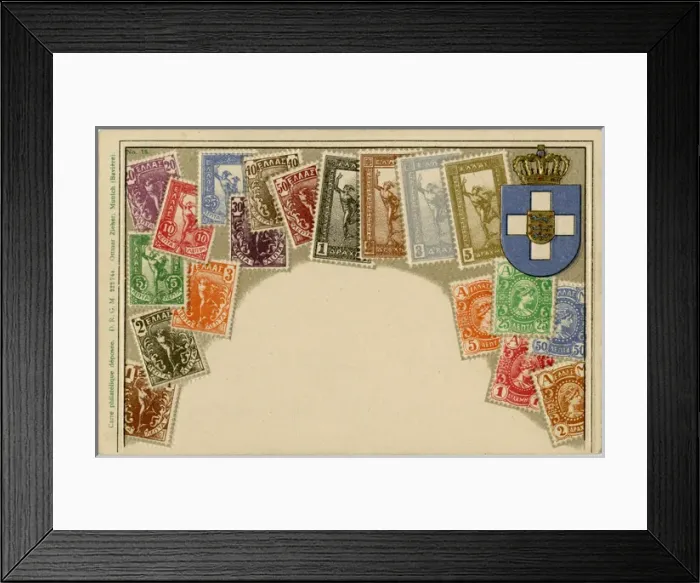 Framed Print : Stamp Card produced by Ottmar Zeihar - Greece Framed Print : Stamp Card produced by Ottmar Zeihar - Greece