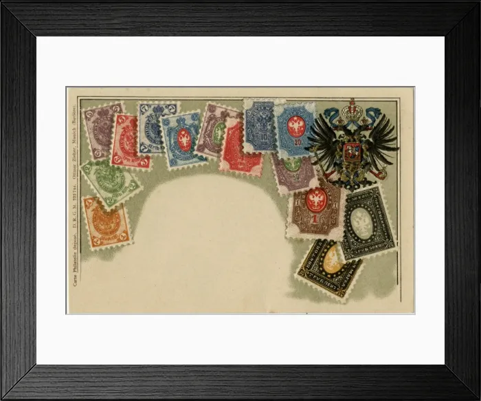 Framed Print : Stamp Card produced by Ottmar Zeihar - Russia Framed Print : Stamp Card produced by Ottmar Zeihar - Russia