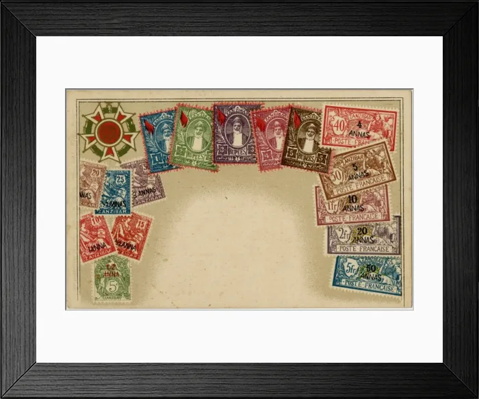 Framed Print : Stamp Card produced by Ottmar Zeihar - Zanzibar Framed Print : Stamp Card produced by Ottmar Zeihar - Zanzibar