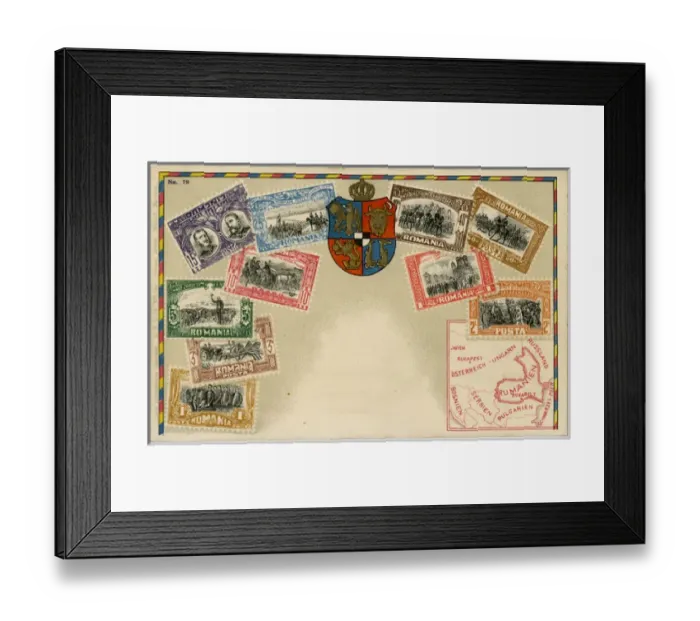 Framed Print : Stamp Card produced by Ottmar Zeihar - Romania Framed Print : Stamp Card produced by Ottmar Zeihar - Romania