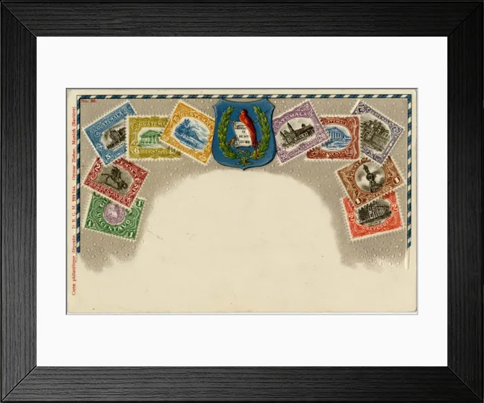 Framed Print : Stamp Card produced by Ottmar Zeihar - Guatemala Framed Print : Stamp Card produced by Ottmar Zeihar - Guatemala