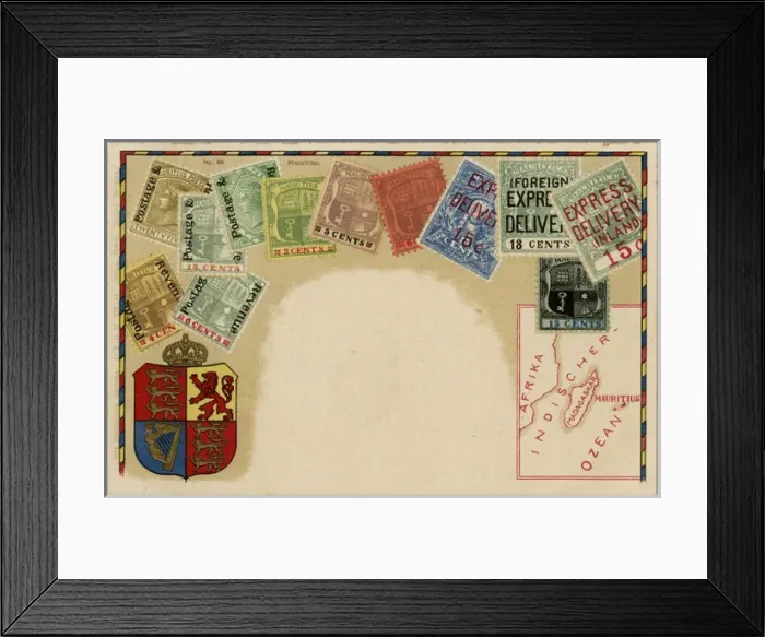 Framed Print : Stamp Card produced by Ottmar Zeihar - Mauritius Framed Print : Stamp Card produced by Ottmar Zeihar - Mauritius