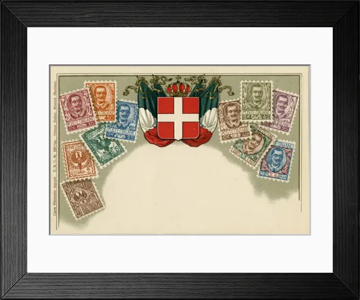 Framed Print : Stamp Card produced by Ottmar Zeihar - Italy Framed Print : Stamp Card produced by Ottmar Zeihar - Italy