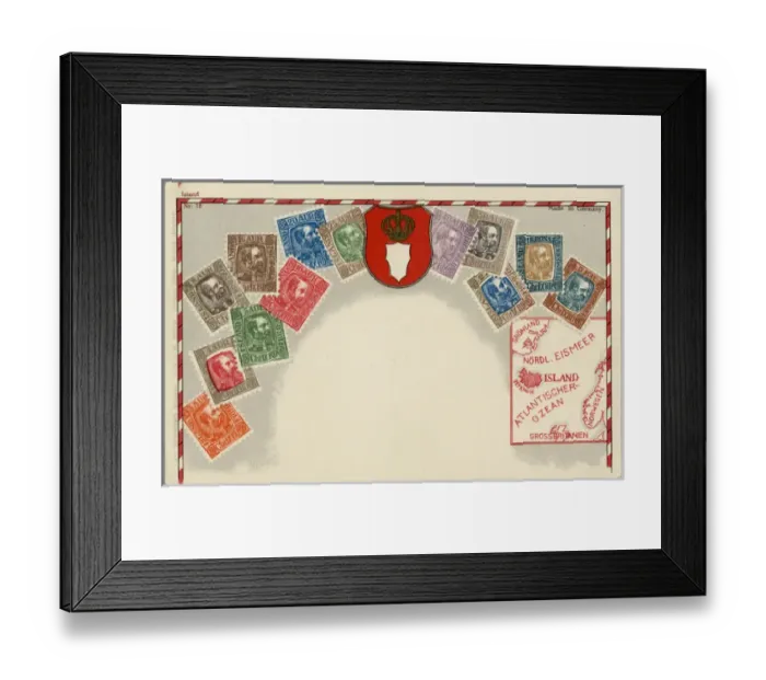 Framed Print : Stamp Card produced by Ottmar Zeihar - Iceland Framed Print : Stamp Card produced by Ottmar Zeihar - Iceland