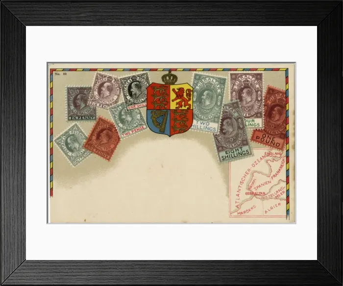 Framed Print : Stamp Card produced by Ottmar Zeihar - Gibraltar Framed Print : Stamp Card produced by Ottmar Zeihar - Gibraltar
