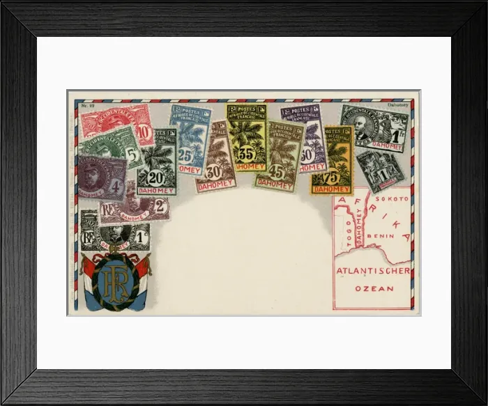 Framed Print : Stamp Card produced by Ottmar Zeihar - Dahomey Framed Print : Stamp Card produced by Ottmar Zeihar - Dahomey