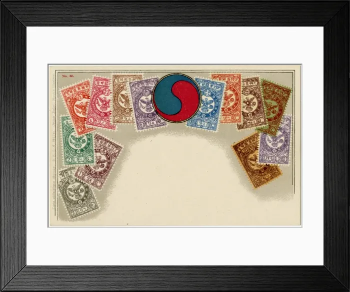 Framed Print : Stamp Card produced by Ottmar Zeihar - Korea Framed Print : Stamp Card produced by Ottmar Zeihar - Korea