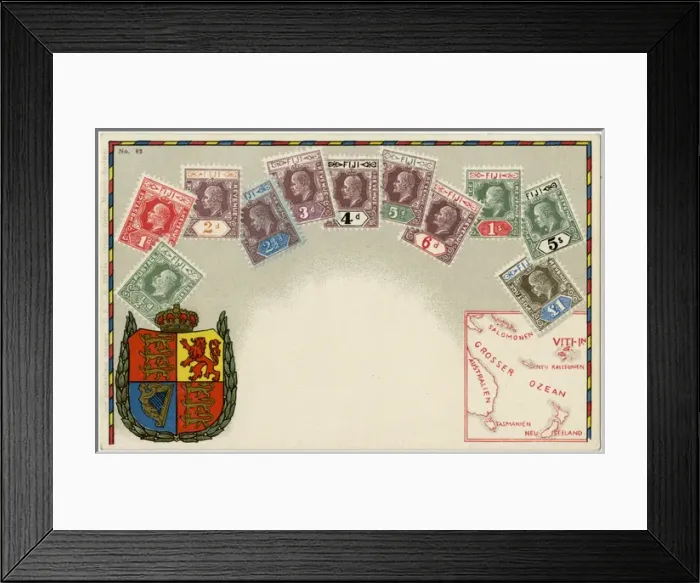 Framed Print : Stamp Card produced by Ottmar Zeihar - Fiji Framed Print : Stamp Card produced by Ottmar Zeihar - Fiji