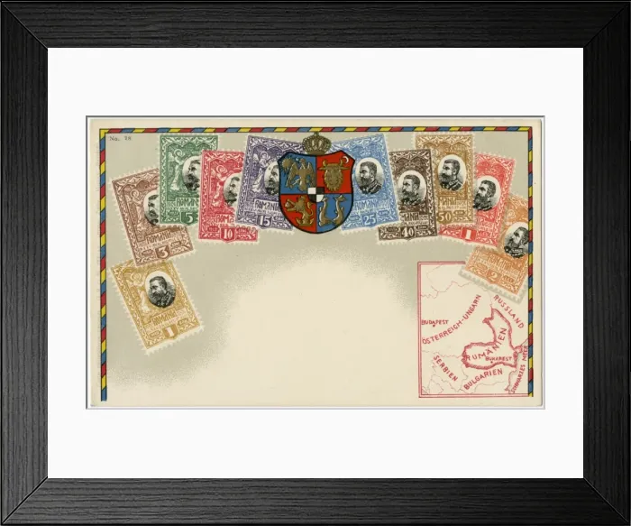 Framed Print : Stamp Card produced by Ottmar Zeihar - Romania Framed Print : Stamp Card produced by Ottmar Zeihar - Romania