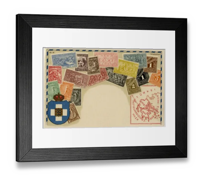 Framed Print : Stamp Card produced by Ottmar Zeihar - Greece Framed Print : Stamp Card produced by Ottmar Zeihar - Greece