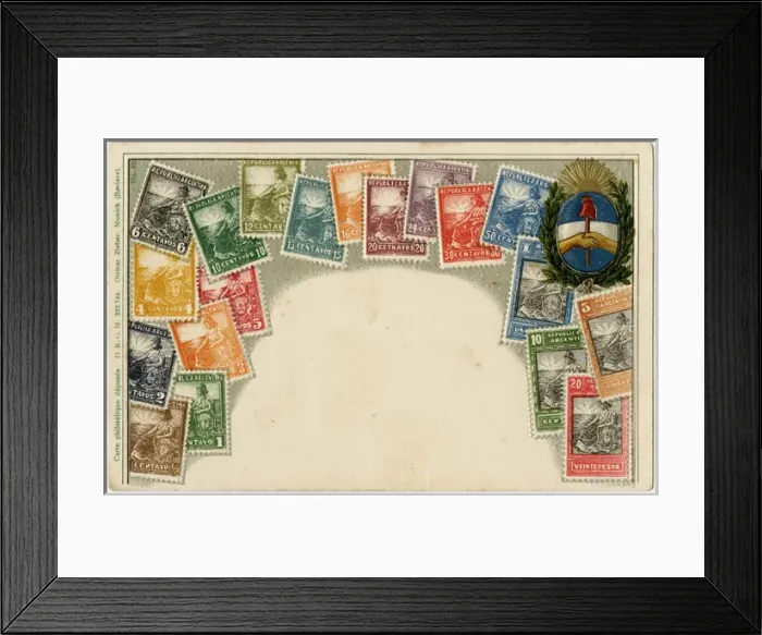Framed Print : Stamp Card produced by Ottmar Zeihar - Argentina Framed Print : Stamp Card produced by Ottmar Zeihar - Argentina