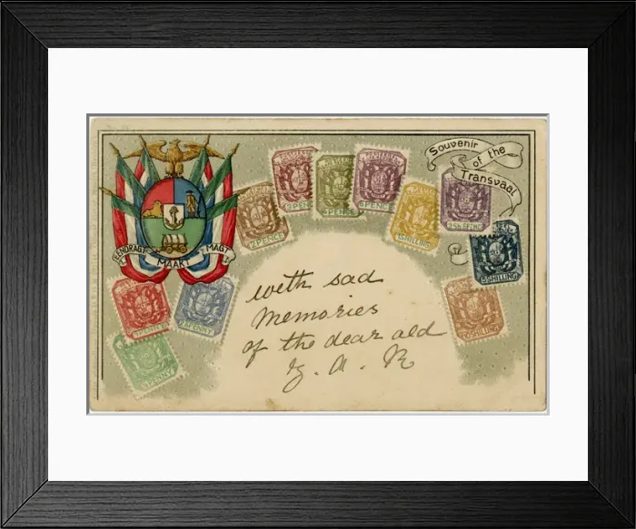 Framed Print : Stamp Card produced by Ottmar Zeihar - The Transvaal Colony Framed Print : Stamp Card produced by Ottmar Zeihar - The Transvaal Colony