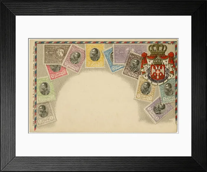Framed Print : Stamp Card produced by Ottmar Zeihar - Serbia Framed Print : Stamp Card produced by Ottmar Zeihar - Serbia