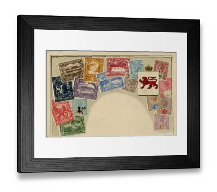 Framed Print : Stamp Card produced by Ottmar Zeihar - Tasmania Framed Print : Stamp Card produced by Ottmar Zeihar - Tasmania