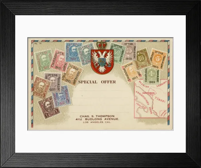 Framed Print : Stamp Card produced by Ottmar Zeihar - Montenegro Framed Print : Stamp Card produced by Ottmar Zeihar - Montenegro