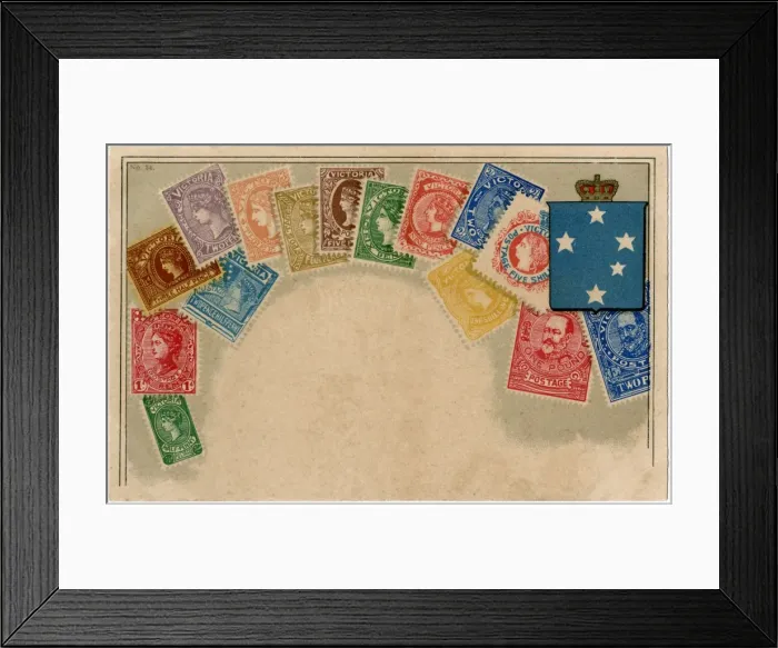 Framed Print : Stamp Card produced by Ottmar Zeihar - Victoria, Australia Framed Print : Stamp Card produced by Ottmar Zeihar - Victoria, Australia