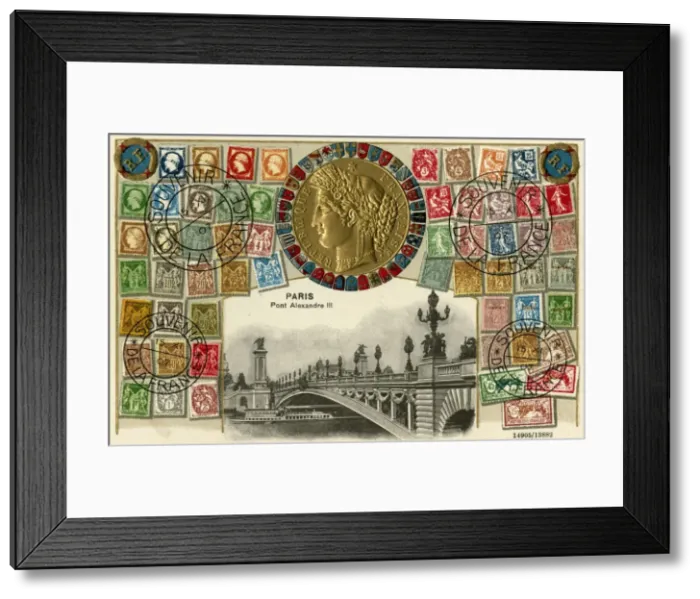 Framed Print : Stamp Card produced by Ottmar Zeihar - Paris, France Framed Print : Stamp Card produced by Ottmar Zeihar - Paris, France