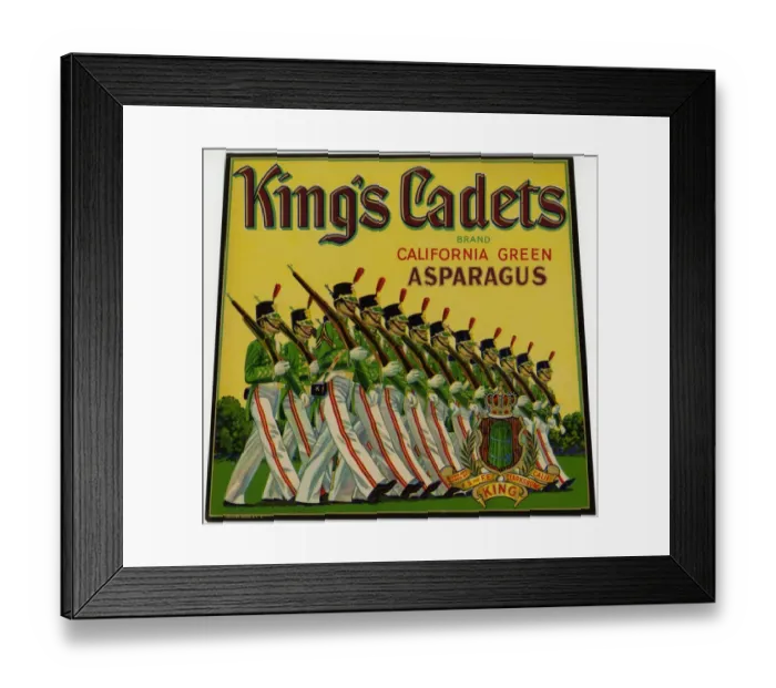 Framed Print : Label design, Kings Cadets Asparagus Framed Print : Label design, Kings Cadets Asparagus
