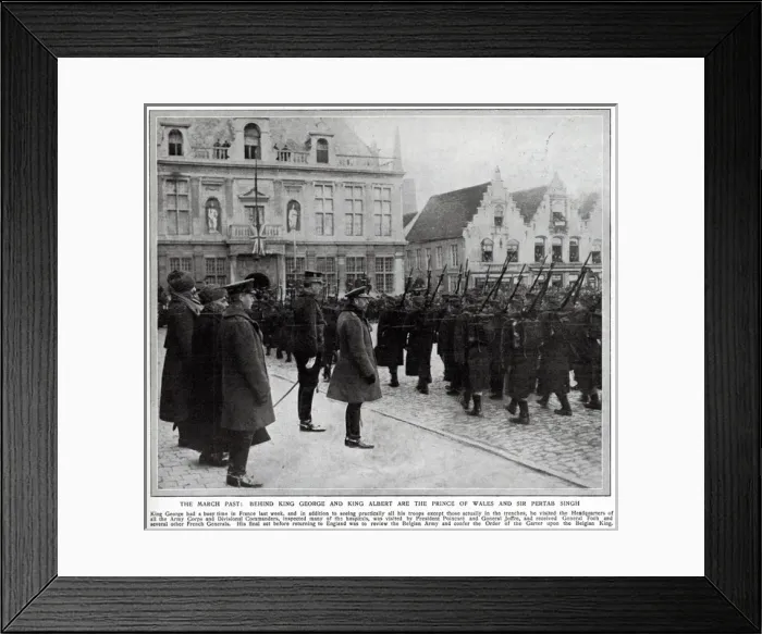 Framed Print : Visit of King George V to British troops 1914 Framed Print : Visit of King George V to British troops 1914