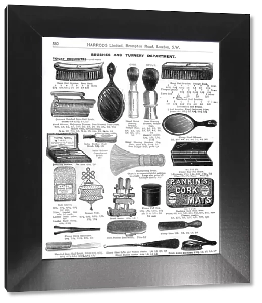 Page from catalogue of toilet requisites