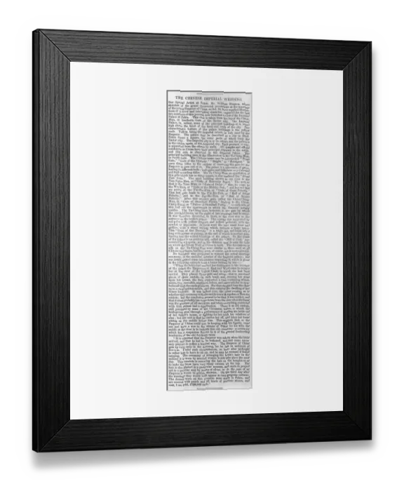 Framed Print : The Chinese Imperial Wedding, article 1873 Framed Print : The Chinese Imperial Wedding, article 1873