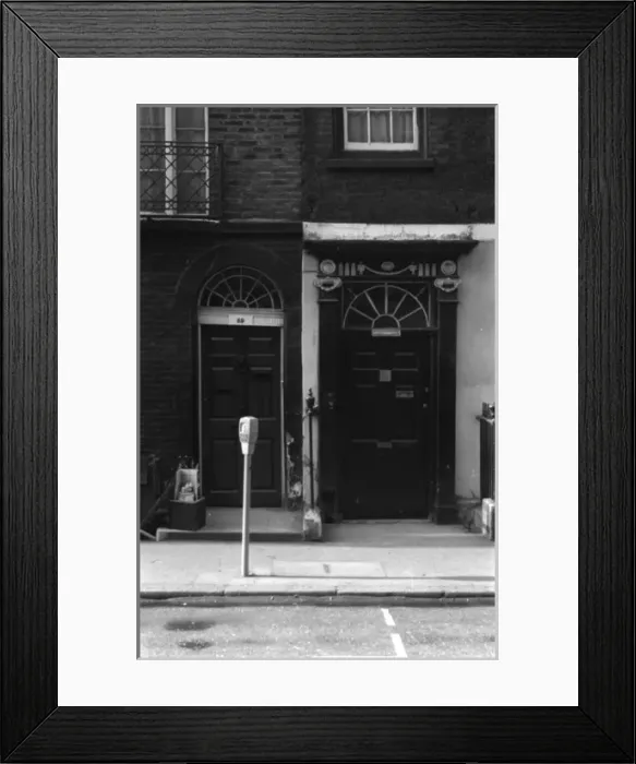 Framed Print : Soho, London - two front doors with fanlights Framed Print : Soho, London - two front doors with fanlights