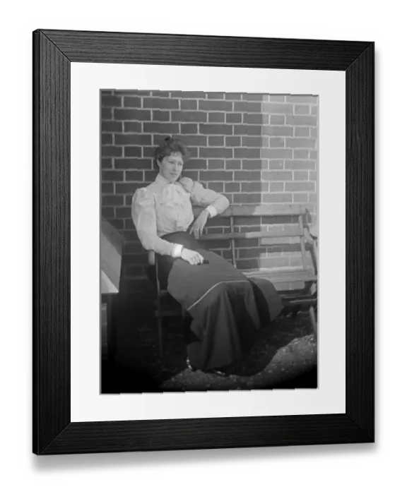 Framed Print : Seated lady in long skirt Framed Print : Seated lady in long skirt