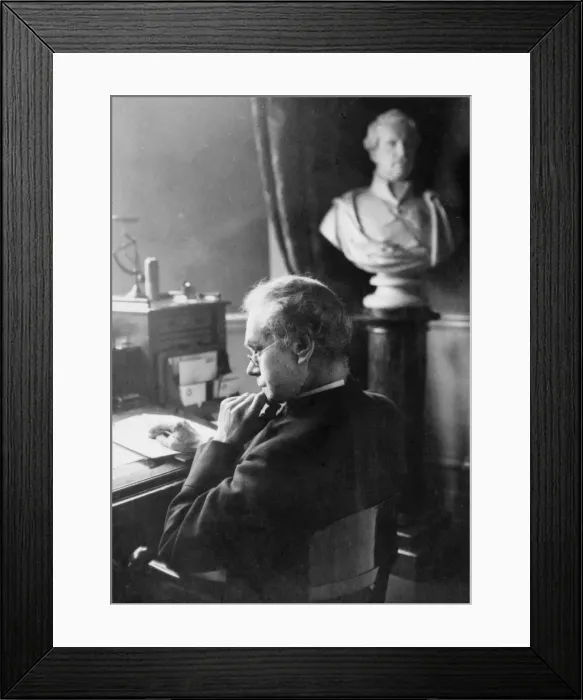 Framed Print : Pensive Victorian man at his desk Framed Print : Pensive Victorian man at his desk