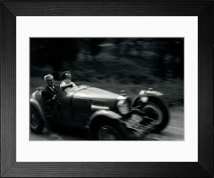 Framed Print : Two men in a Bugatti sports car Framed Print : Two men in a Bugatti sports car
