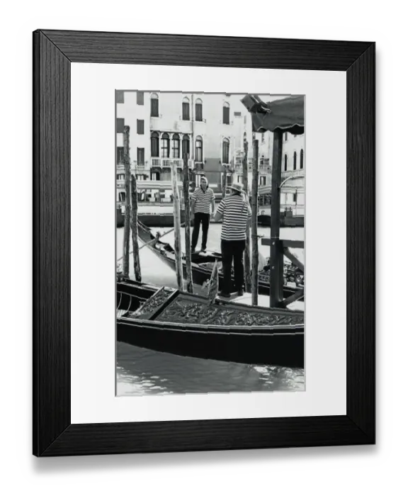 Framed Print : Gondoliers in Venice, Italy