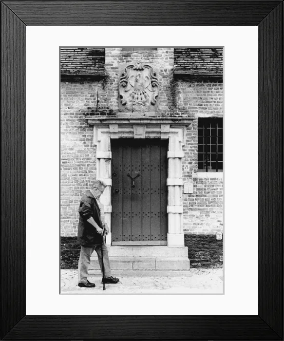 Framed Print : Walking man in Bruges, Belgium