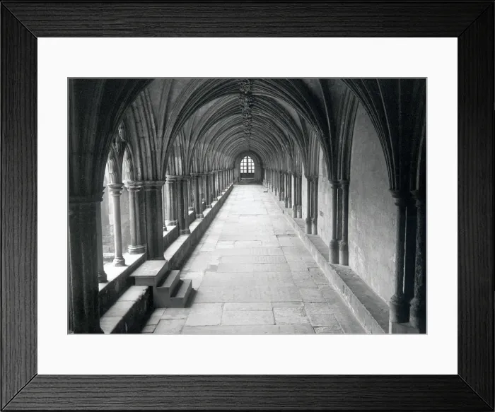 Framed Print : Cloisters of Chichester Cathedral, West Sussex Framed Print : Cloisters of Chichester Cathedral, West Sussex