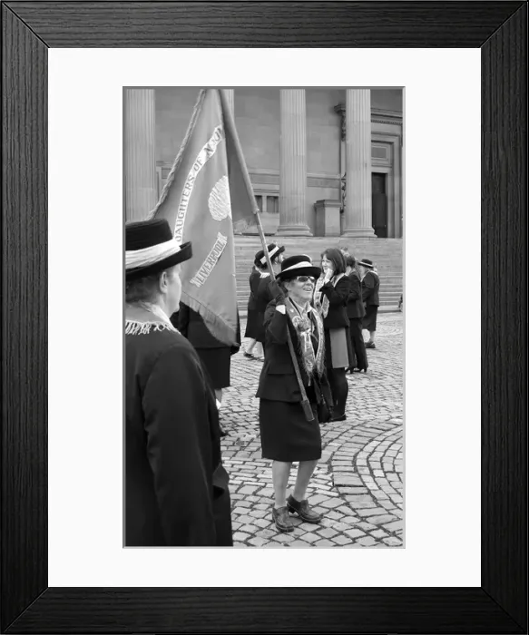 Framed Print : Women taking part in a parade, Liverpool, England Framed Print : Women taking part in a parade, Liverpool, England