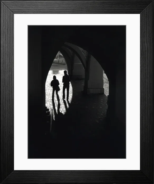 Framed Print : Silhouetted figures, Lucerne, Switzerland Framed Print : Silhouetted figures, Lucerne, Switzerland