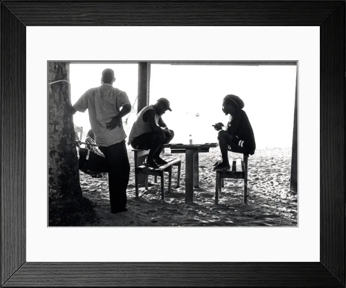 Framed Print : Board game on the beach, Tobago, West Indies