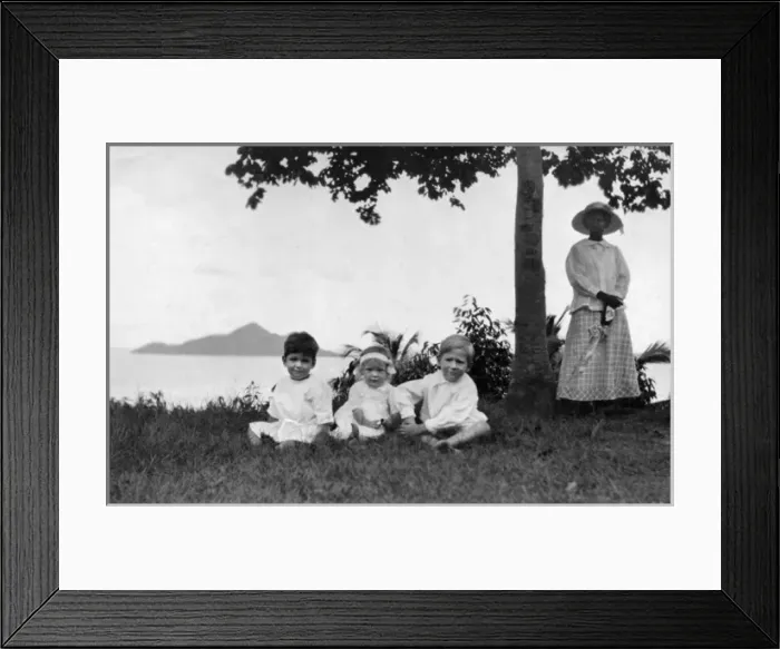 Framed Print : Three Jewell children, Mahe, Seychelles Framed Print : Three Jewell children, Mahe, Seychelles