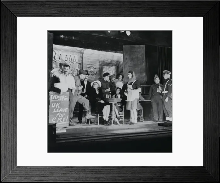 Framed Print : Scene from a pantomime produced as frontline entertainment Framed Print : Scene from a pantomime produced as frontline entertainment